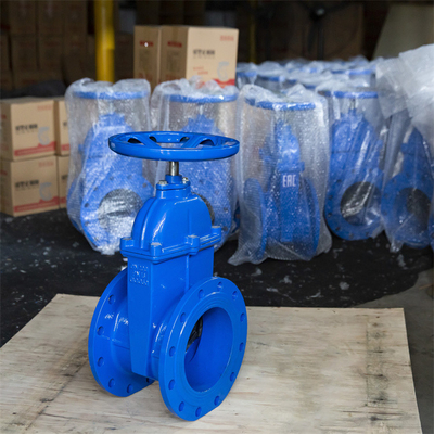 วาล์วประตูนั่งโลหะ Handwheel F4 PN16 DN600 หน้าแปลนเหล็กดัด