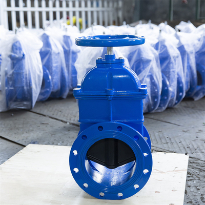 PN16 PN10 วาล์วประตูเหล็กดัด Dn250 GGG50 Handwheel ลวดทองแดงด้านใน