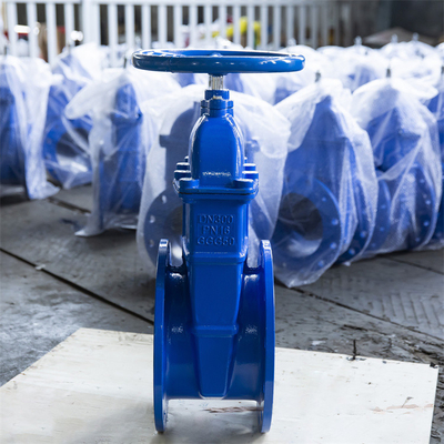 วาล์วประตูเหล็กดัดยืดหยุ่นซิลิกาเจล QT450 DN100 Dn300 Gate Valve Soft Seal