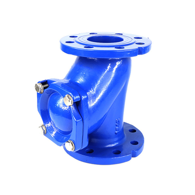 QT450 DN80 บอลเช็ควาล์วหน้าแปลนประเภทเหล็กหล่อ DN150 PN16 ยางยืด